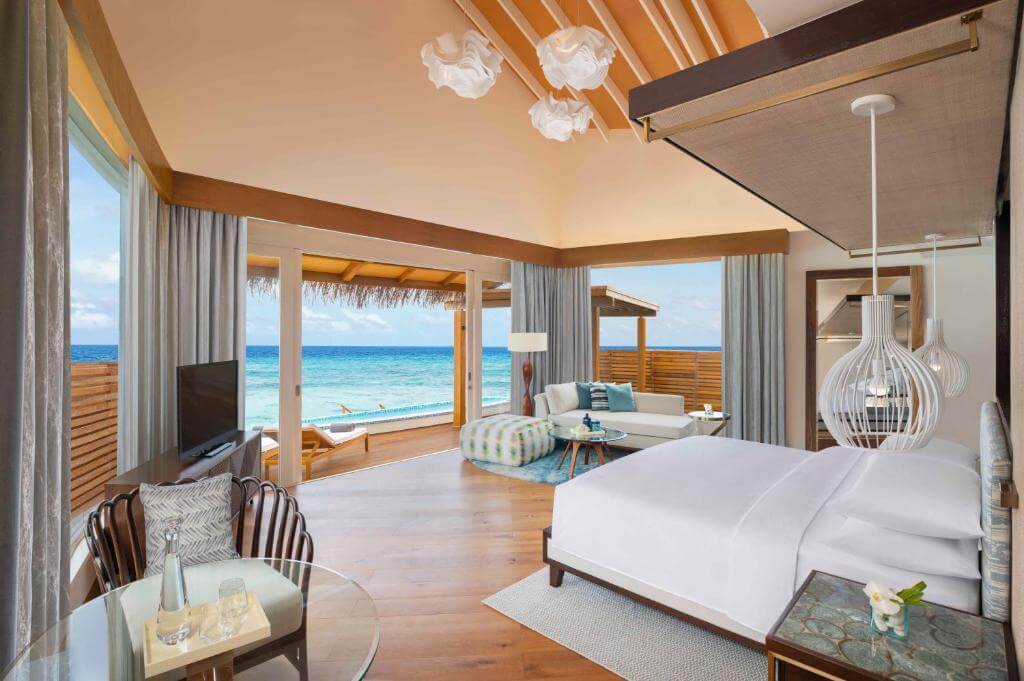 JW marriott Overwater Pool Villa Sunrise